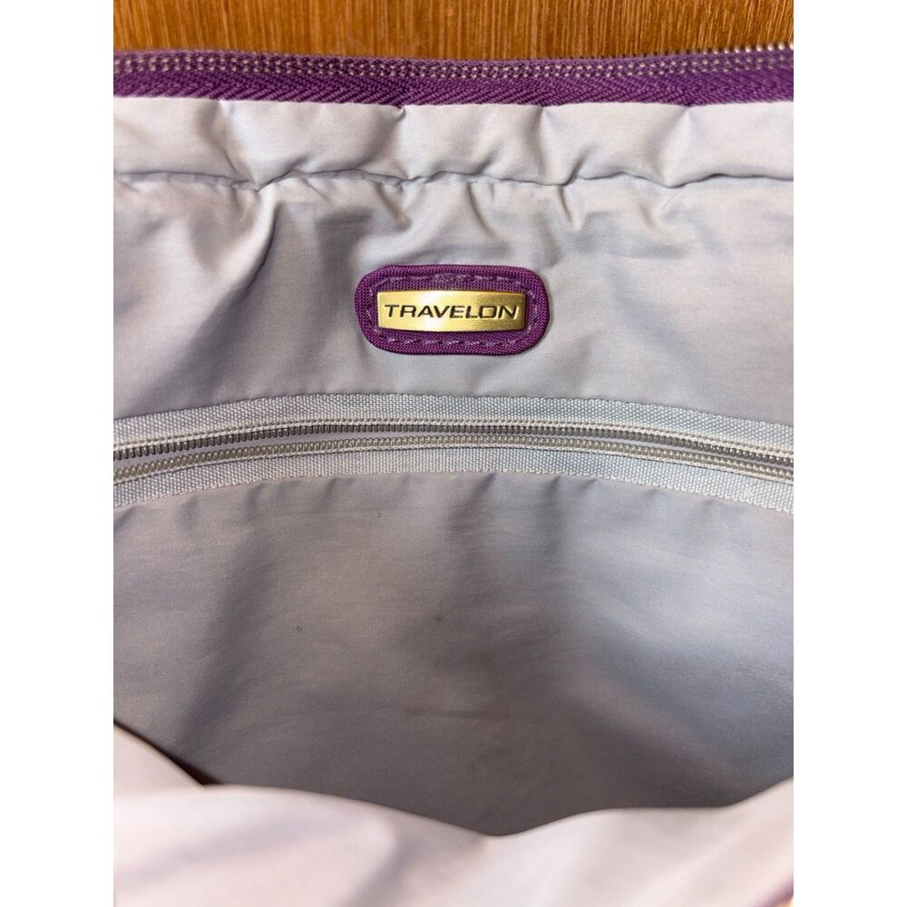 Travelon Purple Anti-Theft Double Zip Crossbody Bag RFID Bocking, sz 14 x10 x 3 - Picture 14 of 16
